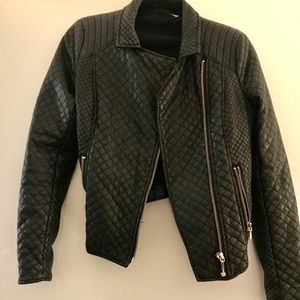 Zara leather quilted jacket